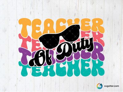 Colorful Teacher Typography, Best for teachers, best on t-shirt, best to be applied with sublimation