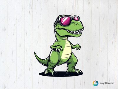 Cool Dinosaur with Sunglasses, Best for children, best on t-shirt, best to be applied with sublimation