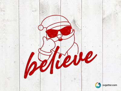 Cool Santa Believe, Best for holiday enthusiast, best on t-shirt, best to be applied with heat transfer vinyl