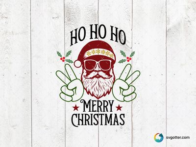 Cool Santa Peace Sign, Best for holiday enthusiasts, best on t-shirts, best to be applied with screen printing