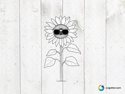 Cool Sunflower with Sunglasses, Best for flower enthusiasts, best on t-shirt, best to be applied with sublimation