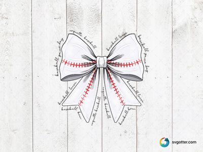 Coquette Baseball Bow, Best for sports fan, best on t-shirt, best to be applied with heat transfer vinyl