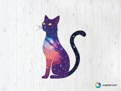 Cosmic Cat Illustration, Best for artists, best on wall art, best to be applied with sublimation