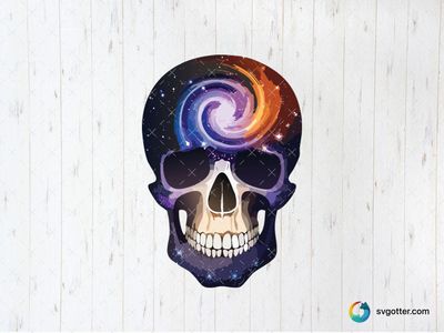 Cosmic Skull Spiral, Best for artists, best on wall art, best to be applied with print and cut