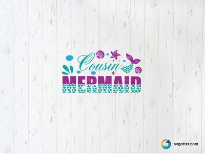 Cousin Mermaid Design, Best for cousin, best on t-shirt, best to be applied with sublimation