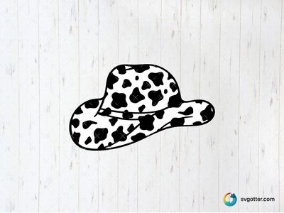 Cow Print Cowboy Hat, Best for cowboy enthusiasts, best on glass wraps, best to be applied with adhesive vinyl