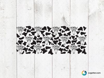 Cow Skull Farm Pattern, Best for farmer, best on tote bag, best to be applied with screen printing