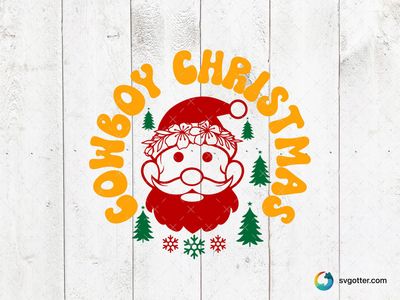 Cowboy Christmas Santa, Best for holiday enthusiasts, best on t-shirt, best to be applied with heat transfer vinyl