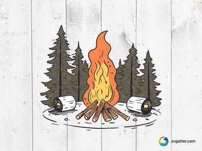 Cozy Campfire in the Woods, Best for campers, best on t-shirt, best to be applied with screen printing