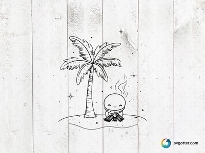 Cozy Island Night, Best for child, best on wall art, best to be applied with print and cut