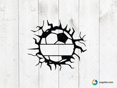 Cracked Soccer Ball Design, Best for sports fans, best on t-shirt, best to be applied with heat transfer vinyl