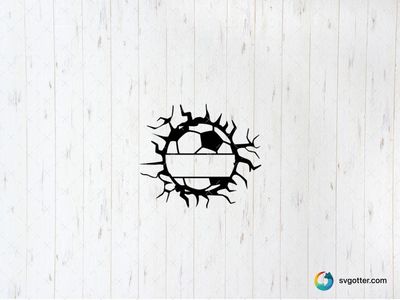Cracked Soccer Ball Design, Best for sports fans, best on t-shirt, best to be applied with heat transfer vinyl