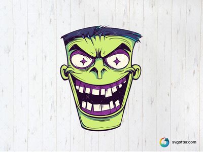 Creepy Cartoon Monster Face, Best for horror enthusiasts, best on t-shirts, best to be applied with screen printing