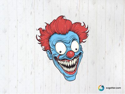 Creepy Clown Face, Best for horror enthusiasts, best on t-shirt, best to be applied with screen printing