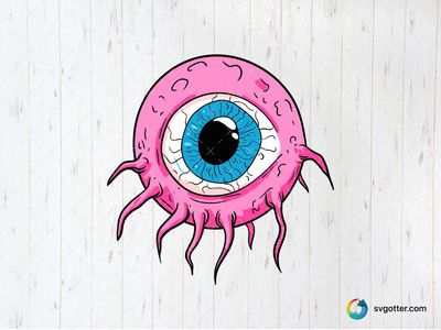 Creepy Eyeball with Tentacles, Best for horror enthusiasts, best on t-shirt, best to be applied with screen printing