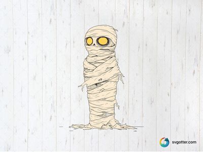 Creepy Mummy, Best for horror enthusiasts, best on t-shirts, best to be applied with screen printing