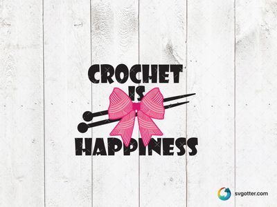 Crochet Happiness Design, Best for crafters, best on tote bags, best to be applied with heat transfer vinyl
