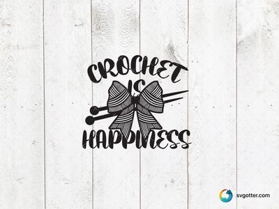 Crochet is Happiness Design, Best for crafters, best on tote bags, best to be applied with heat transfer vinyl
