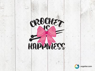 Crochet is Happiness Design, Best for crafters, best on tote bags, best to be applied with heat transfer vinyl