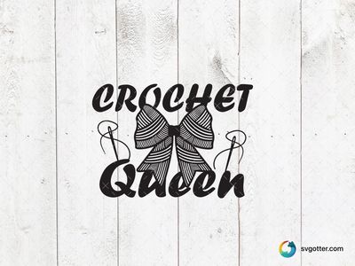 Crochet Queen Design, Best for crafters, best on tote bags, best to be applied with heat transfer vinyl