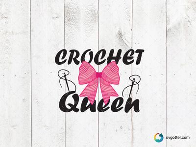 Crochet Queen Design, Best for crafters, best on tote bags, best to be applied with heat transfer vinyl