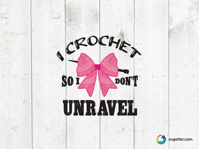 Crochet Unravel Design, Best for crafters, best on t-shirt, best to be applied with heat transfer vinyl