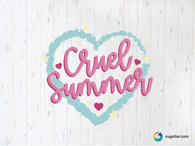 Cruel Summer Heart Design, Best for Swiftie fans, best on t-shirt, best to be applied with screen printing