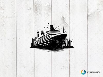 Cruise Ship with City Skyline, Best for traveler, best on wall art, best to be applied with screen printing