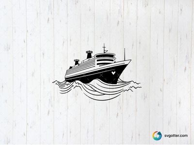 Cruise Ship on Ocean Waves, Best for travelers, best on wall art, best to be applied with print and cut