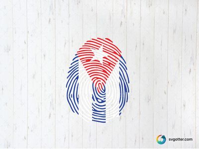 Cuban Flag Fingerprint, Best for activists, best on t-shirt, best to be applied with screen printing