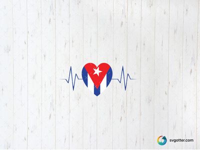 Cuban Heartbeat, Best for activists, best on t-shirt, best to be applied with heat transfer vinyl
