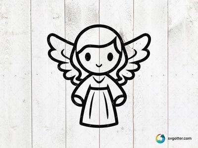 Cute Angel Illustration, Best for children, best on t-shirt, best to be applied with screen printing