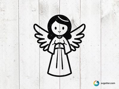 Cute Angel Illustration, Best for children, best on t-shirt, best to be applied with screen printing