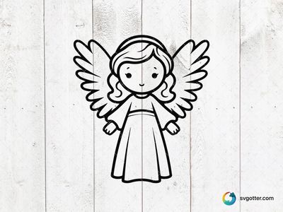 Cute Angel Illustration, Best for child, best on t-shirt, best to be applied with sublimation