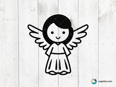 Cute Angel Illustration, Best for children, best on t-shirt, best to be applied with screen printing