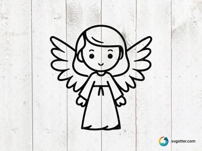 Cute Angel Illustration, Best for children, best on t-shirt, best to be applied with sublimation