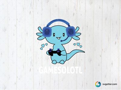 Cute Axolotl Gamer, Best for gamers, best on t-shirt, best to be applied with sublimation