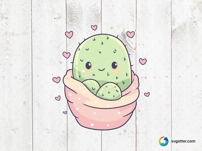 Cute Cactus with Hearts, Best for child, best on baby onesies, best to be applied with sublimation