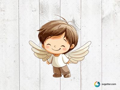 Cute Cartoon Angel, Best for child, best on baby onesies, best to be applied with sublimation