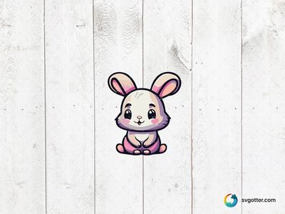 Cute Cartoon Bunny, Best for child, best on baby onesies, best to be applied with sublimation