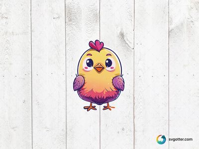 Cute Cartoon Chicken, Best for children, best on t-shirt, best to be applied with sublimation