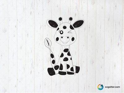 Cute Cartoon Giraffe, Best for child, best on baby onesies, best to be applied with sublimation