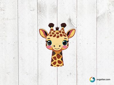 Cute Cartoon Giraffe, Best for child, best on baby onesies, best to be applied with sublimation