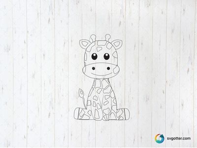 Cute Cartoon Giraffe, Best for child, best on t-shirt, best to be applied with sublimation