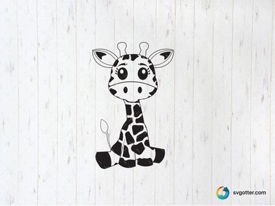 Cute Cartoon Giraffe, Best for child, best on t-shirt, best to be applied with sublimation