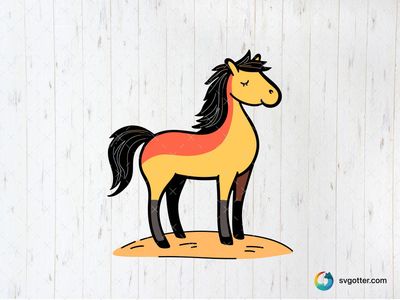 Cute Cartoon Horse, Best for children, best on t-shirt, best to be applied with sublimation