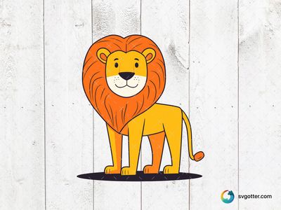 Cute Cartoon Lion, Best for children, best on t-shirt, best to be applied with sublimation