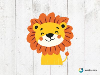 Cute Cartoon Lion, Best for child, best on baby onesies, best to be applied with sublimation