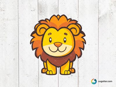 Cute Cartoon Lion, Best for children, best on t-shirt, best to be applied with sublimation