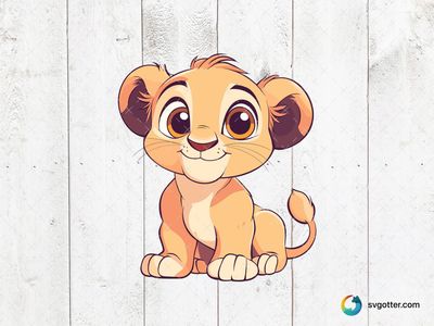 Cute Cartoon Lion Cub, Best for children, best on t-shirt, best to be applied with sublimation